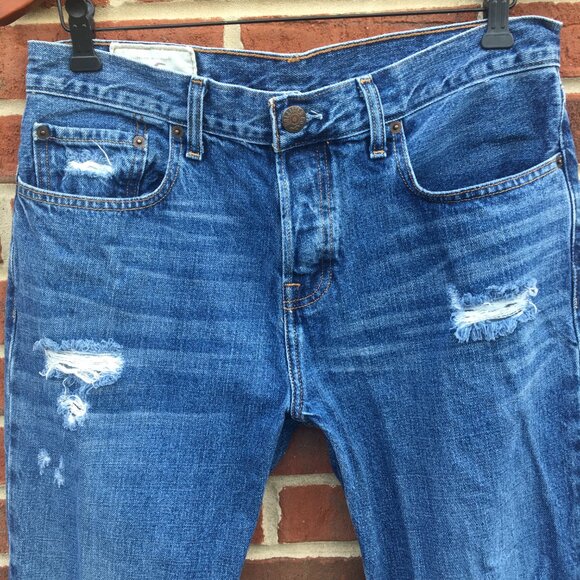 Hollister Jeans Mens Size 32 Button Fly Bootcut Distressed Whiskering Grunge - Picture 3 of 16